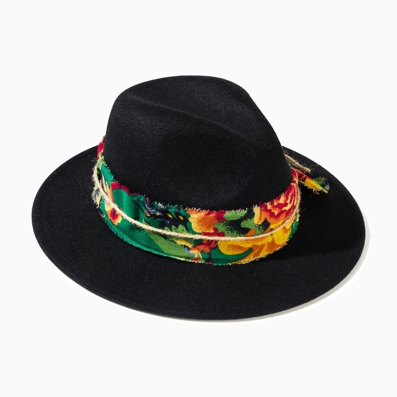 Unisex Casual Elegant Solid Color Flat Eaves Fedora Hat
