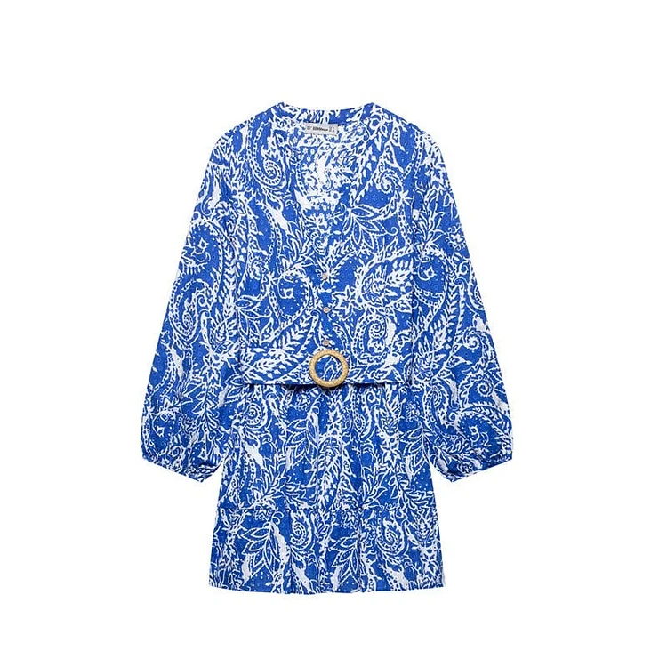 Boho Belted Mini Dress 