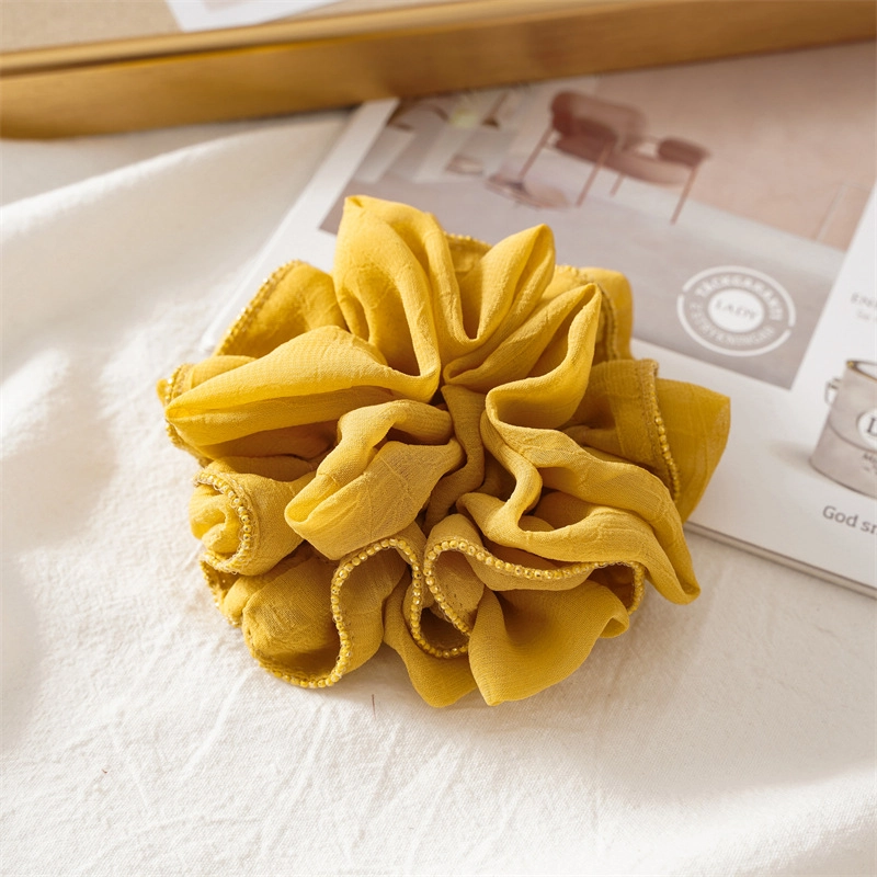 Minimalist Solid Color Ruffles Cloth Pleated Hair Tie 1 Piece