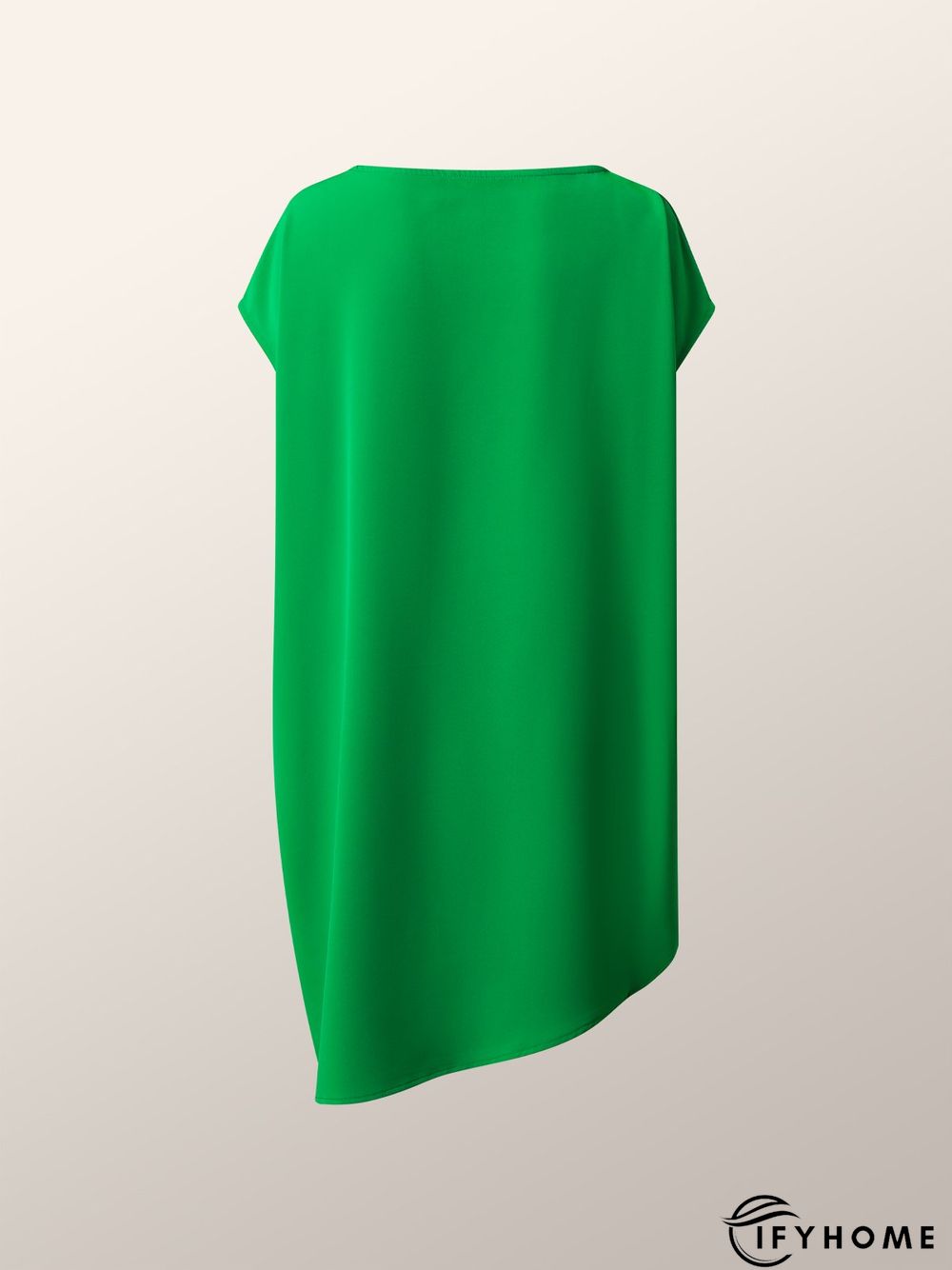 Simple Loosen Solid Cap Sleeve Knee Dress | IFYHOME