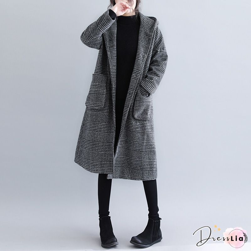 Winter Fashion Plover Case Printing Long Coat