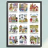 Magazine-European Travel Maps-14CT Stamped Cross Stitch Egyptian Cotton 38*52cm/14.96*20.47in tapestrymarket
