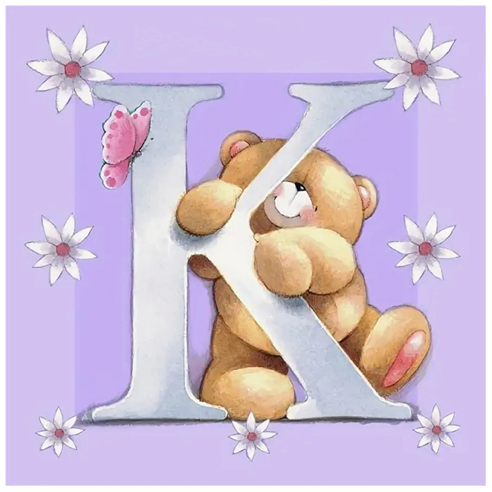 

Letter K Bear - Round Drill Diamond Painting - 30*30CM, 501 Original