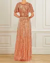Elegant V Neck Sequin Embroidery Gown