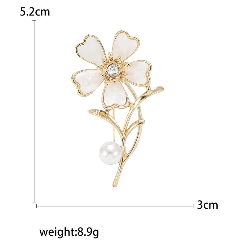 Elegant Minimalist Pin Flower Alloy Women’s Brooches