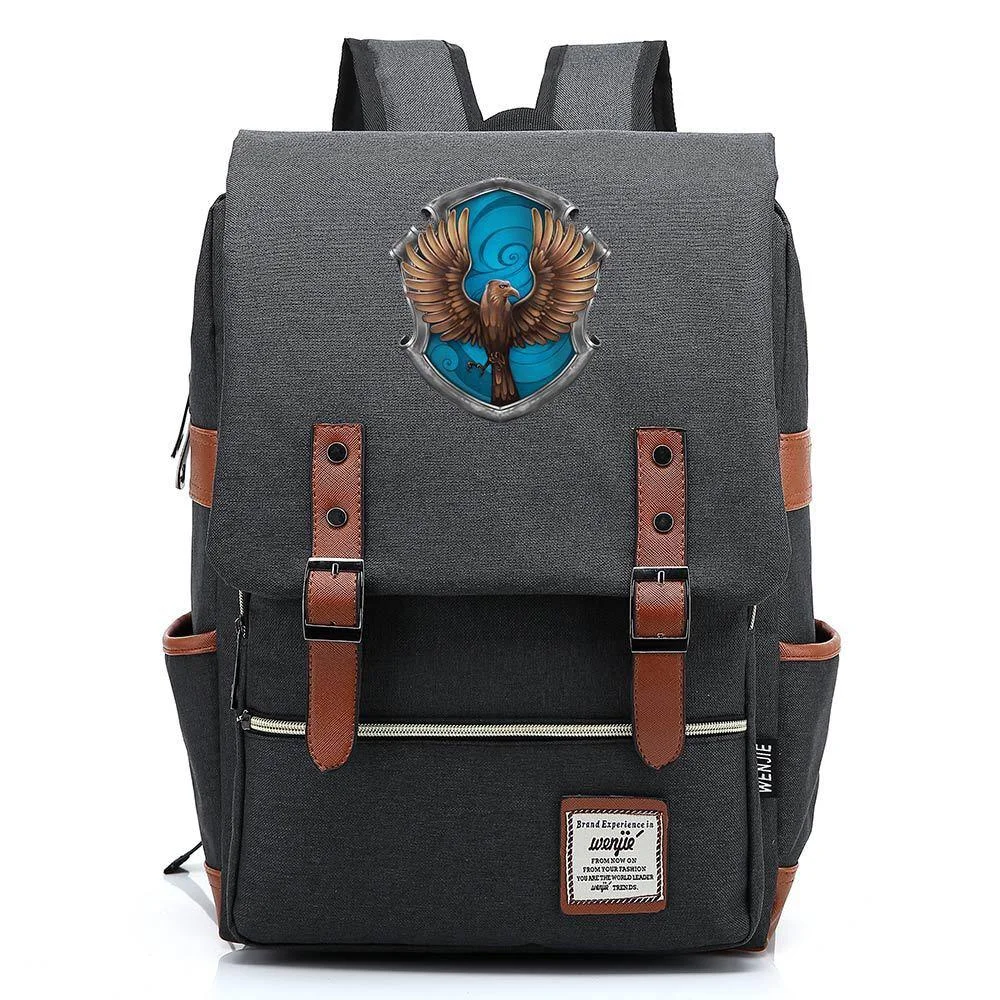 Buzzdaisy Harry Potter Ravenclaw Hawk Canvas Travel Backpack School Bag
