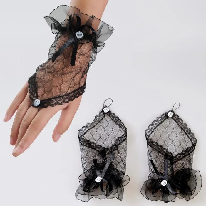 Churchf New Lace Etiquette Gloves Fashion Bride's Gloves Wedding Accessories Lace Gloves