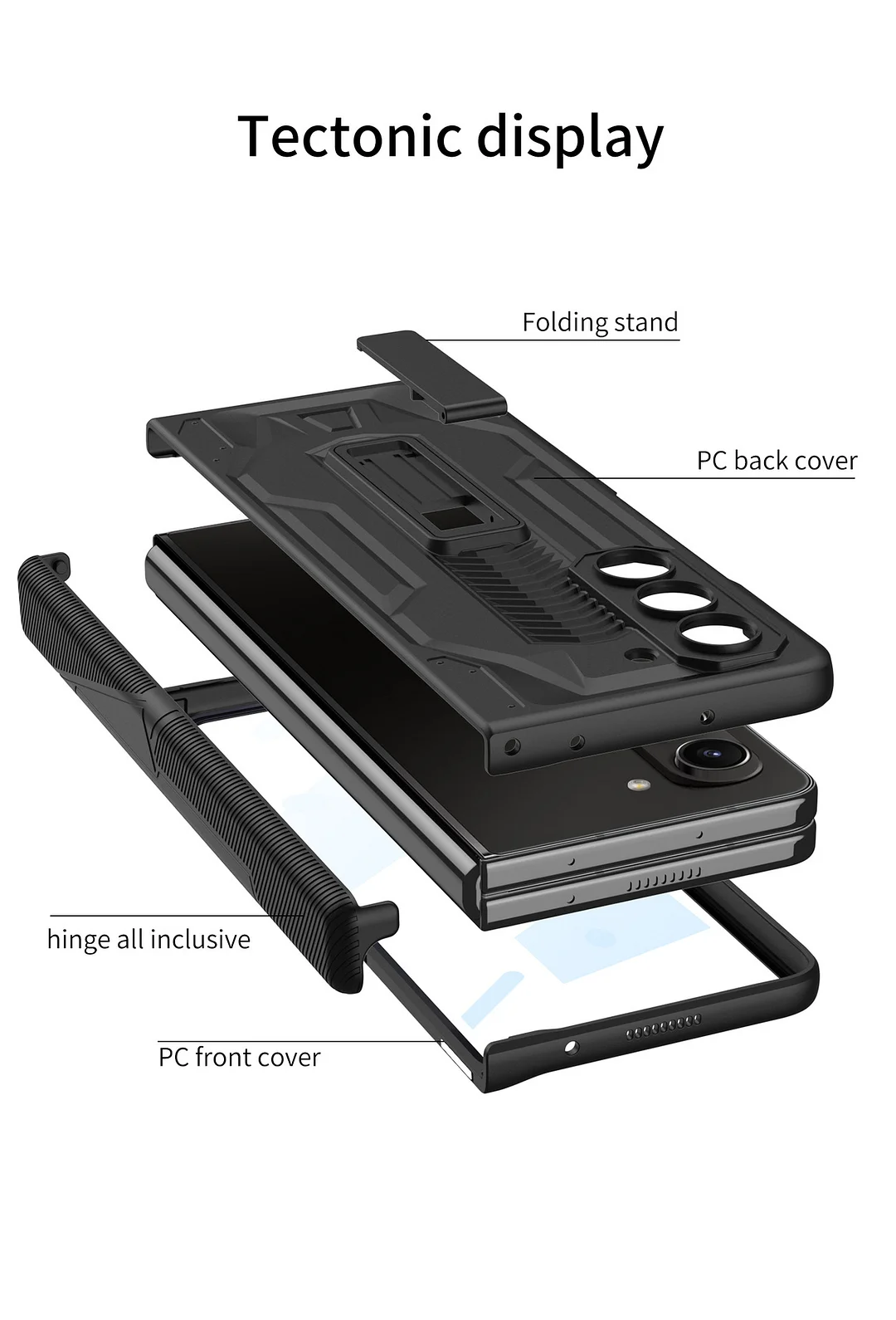 Suitable for Samsung ZFold5/4/3 mobile phone case folding screen magnetic hinge bracket armor shell film all-inclusive protective cover