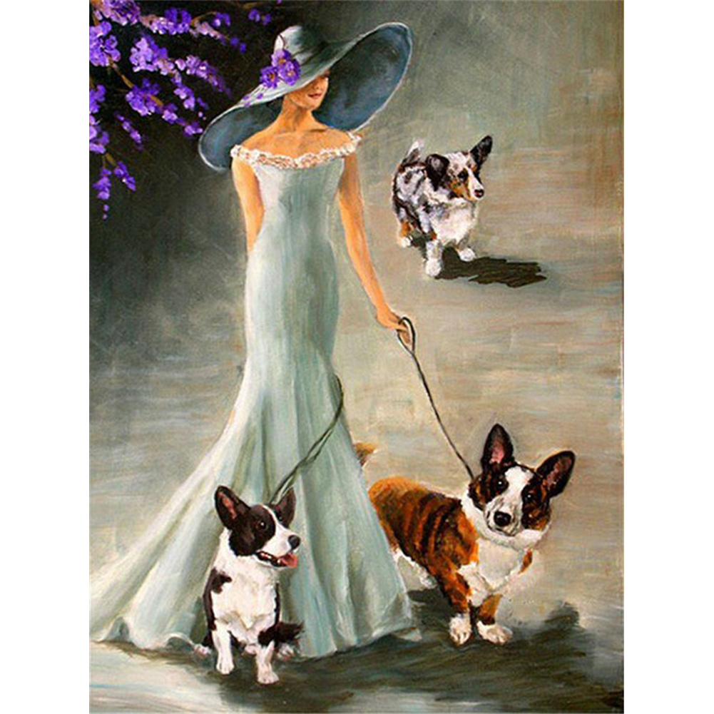 

Lady Walk Dog - Square Drill Diamond Painting - 30*40CM, 501 Original