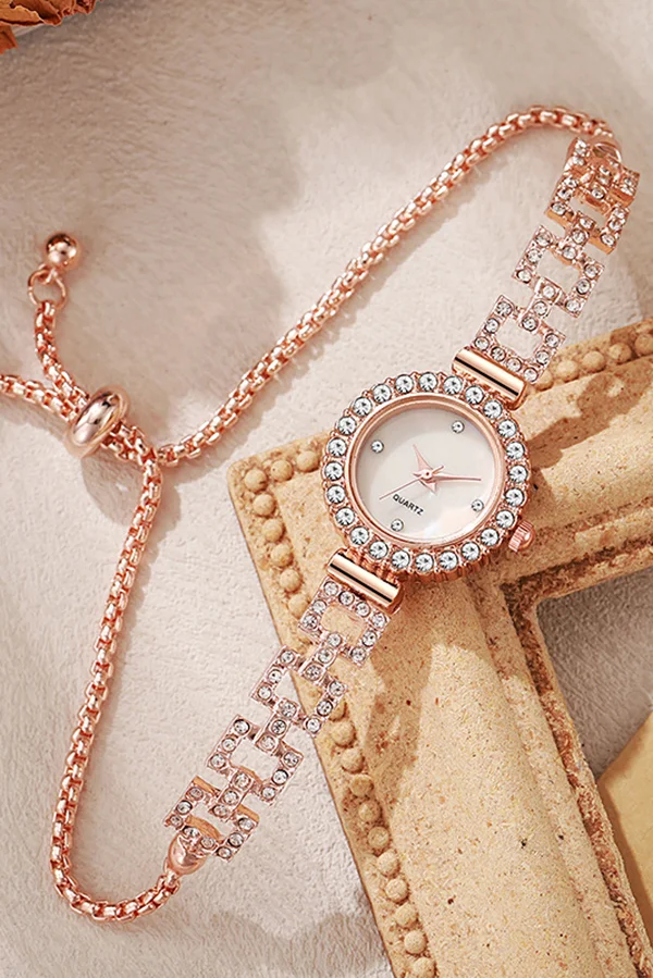 Fashionable Diamond Elegant Pointer Pull-Out Bracelet Watch