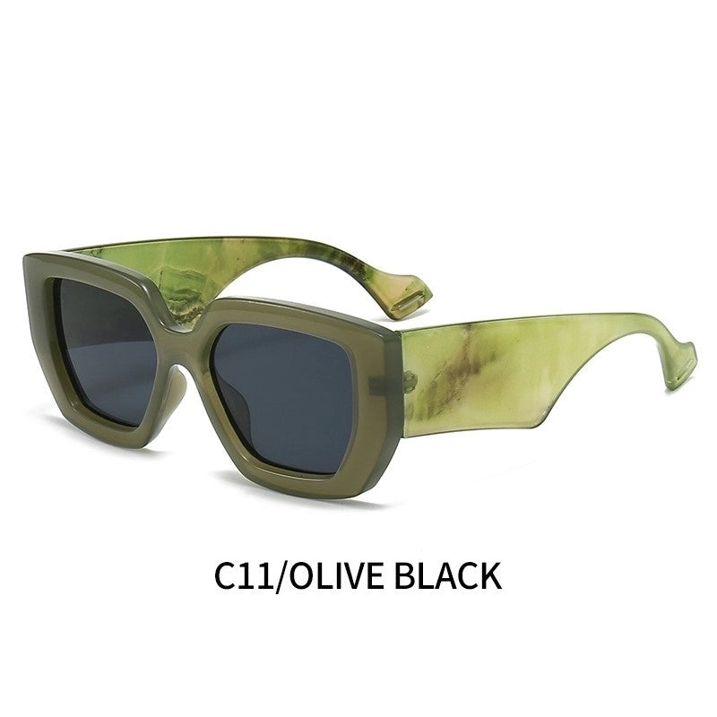 Minimalist Commute Color Block Solid Color Pc Square Full Frame Women’s Sunglasses