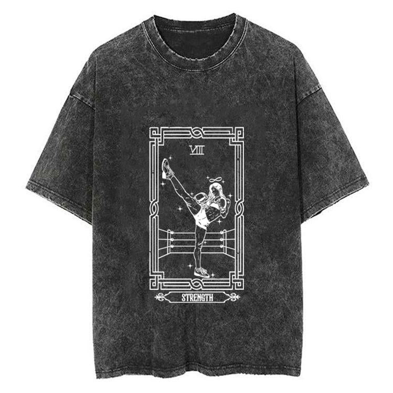 Women's Boxing Tarot Retro Fitness T-Shirt / TECHWEAR CLUB / Techwear