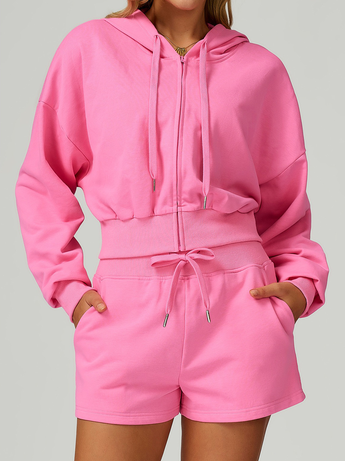 Cropped Zip-Up Hoodie - HIGIANNA&reg;