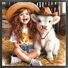 Sunshine Girl Cow-11CT Stamped Cross Stitch 40*40cm tapestrymarket