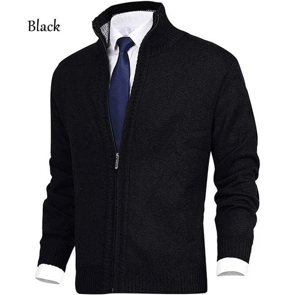 Men's Solid Stand-Collar Cardigan