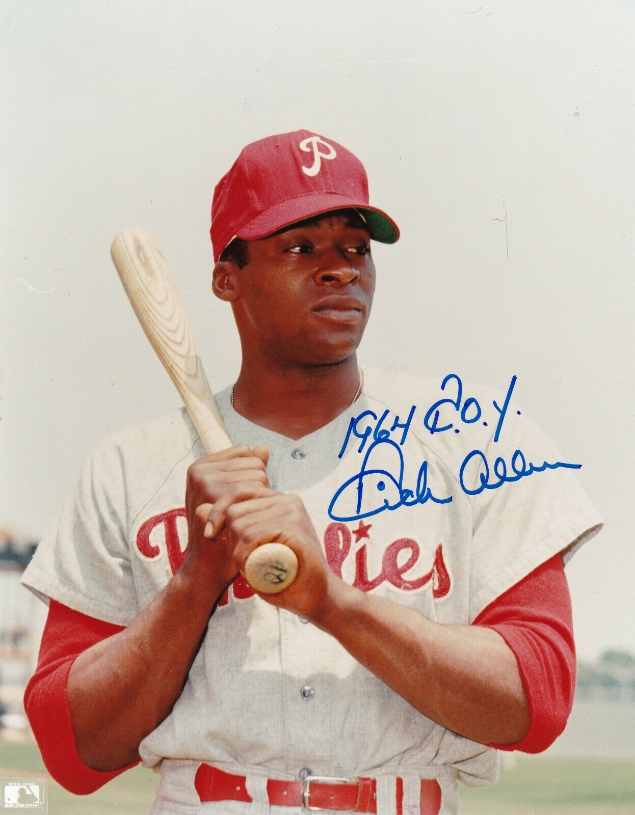 DICK ALLEN PHILADELPHIA PHILLIES 1964 ROY ACTION SIGNED 8x10