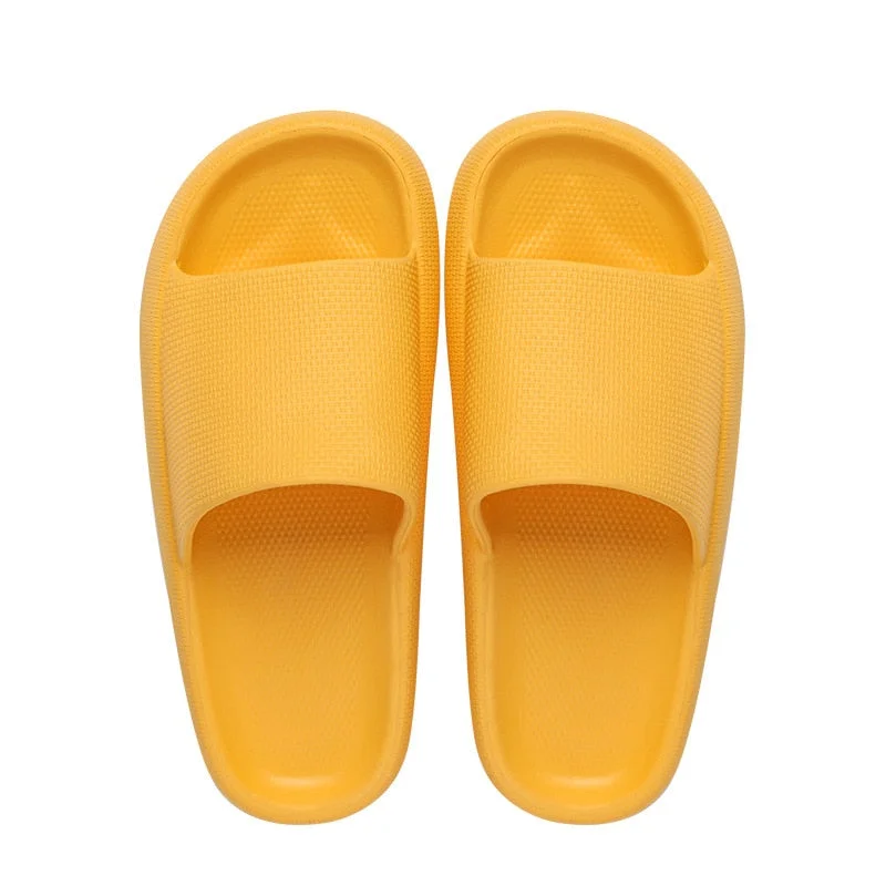 Spot Home Solid Color Thick-Soled Slippers Couple Fashion Non-Slip Bathroom Slides Street Trend Slippers Wholesale
