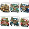 (US Only)6PCS DIY Diamond Art Greeting Cards Christmas Car Congratulations Cards