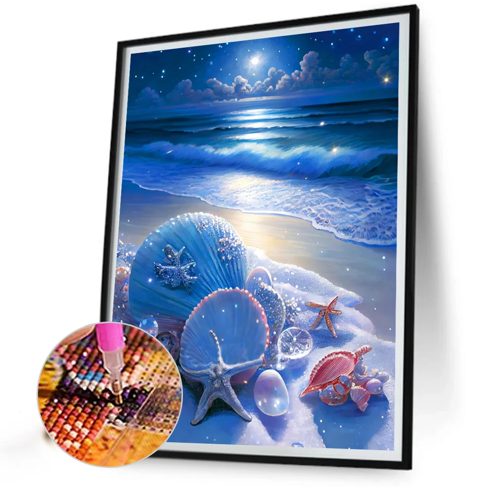 Beach Scenery 30*40cm(canvas) full round drill diamond painting