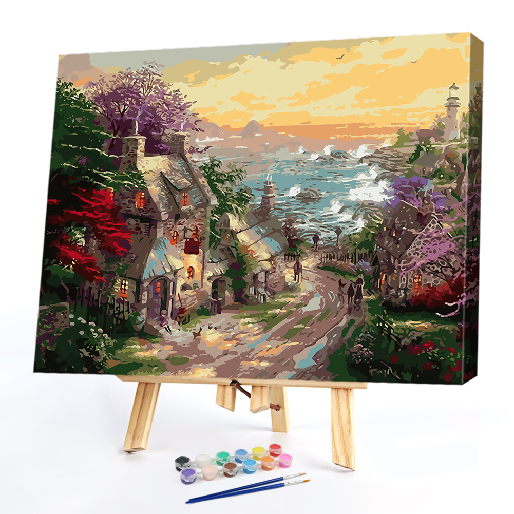 

40*50CM Paint By Numbers-Beach House, 501 Original