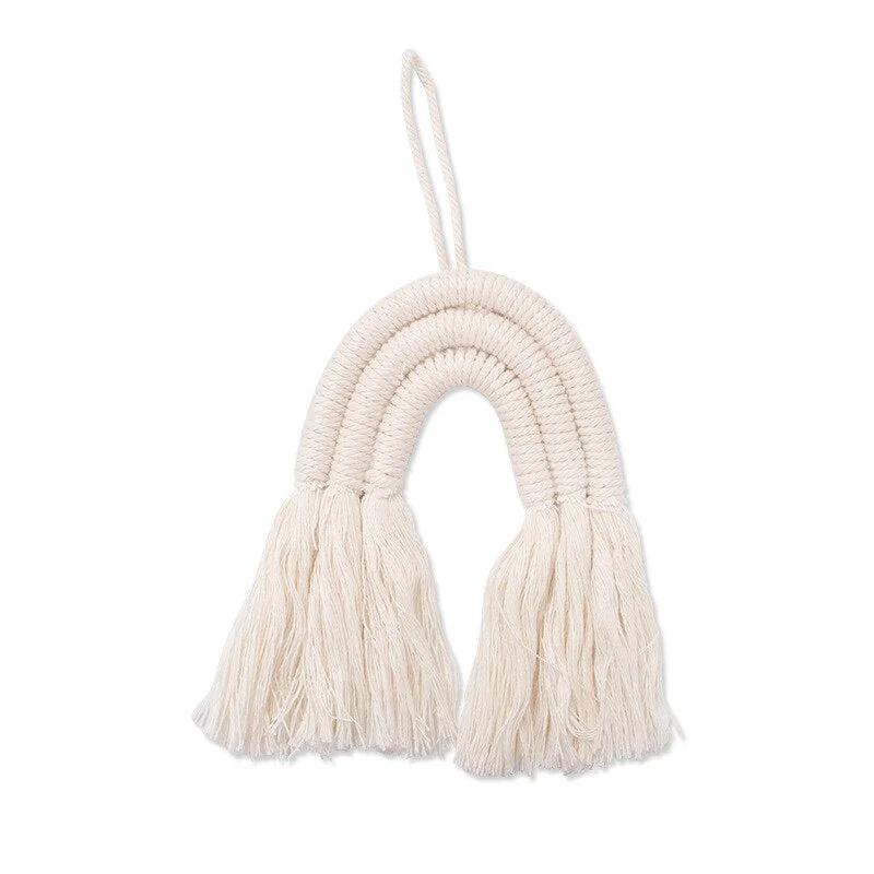 Nordic Handmade Woven Macrame Rainbow Wall Hanging Decorative Home Boho Decor Rainbow Birthday Party Decorations Kids Baby Room