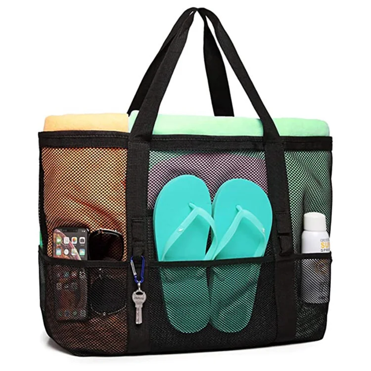 One Shoulder Mesh Beach Bag
