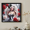White Hair Dress Beauty-Special Shaped Diamond Painting