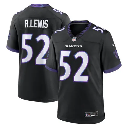 Men's Baltimore Ravens #52 Ray Lewis Nike Black Alternate Retired Player Game Jersey
