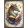 (Big Size)Dragon Reading Book - 11CT Stamped Cross Stitch - 40*60cm