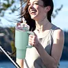 Cat Lid Accessories Charms with Straw Cover for Stanley 40oz Tumbler with Handle