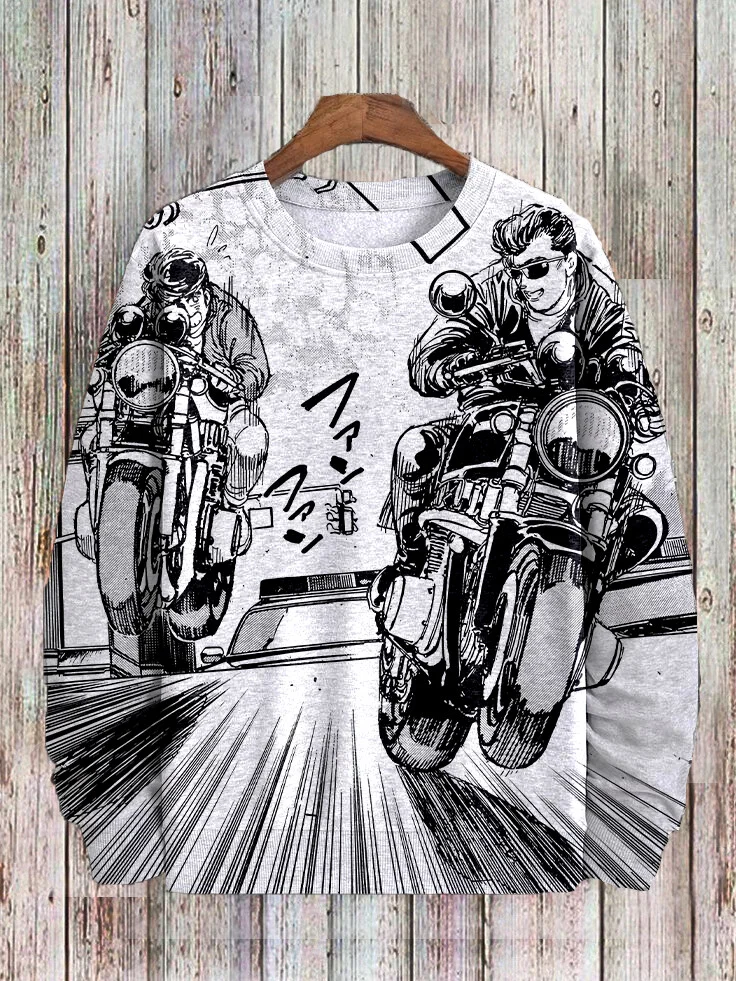 Men's Speed ​​Battle Art Print Casual Sweatshirt