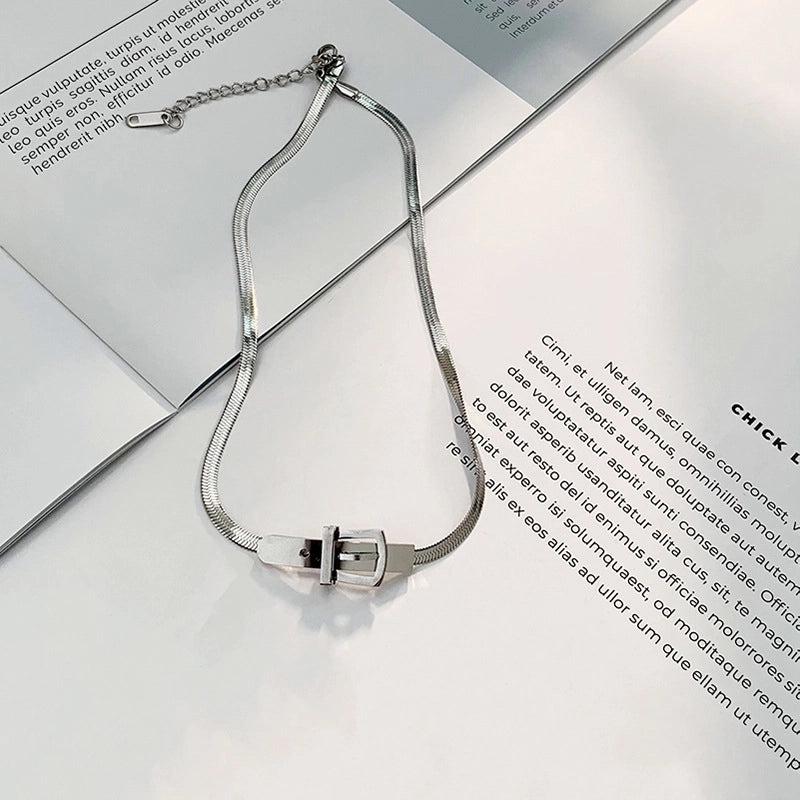 Titanium Steel Minimalist Classic Style Polishing Solid Color Choker