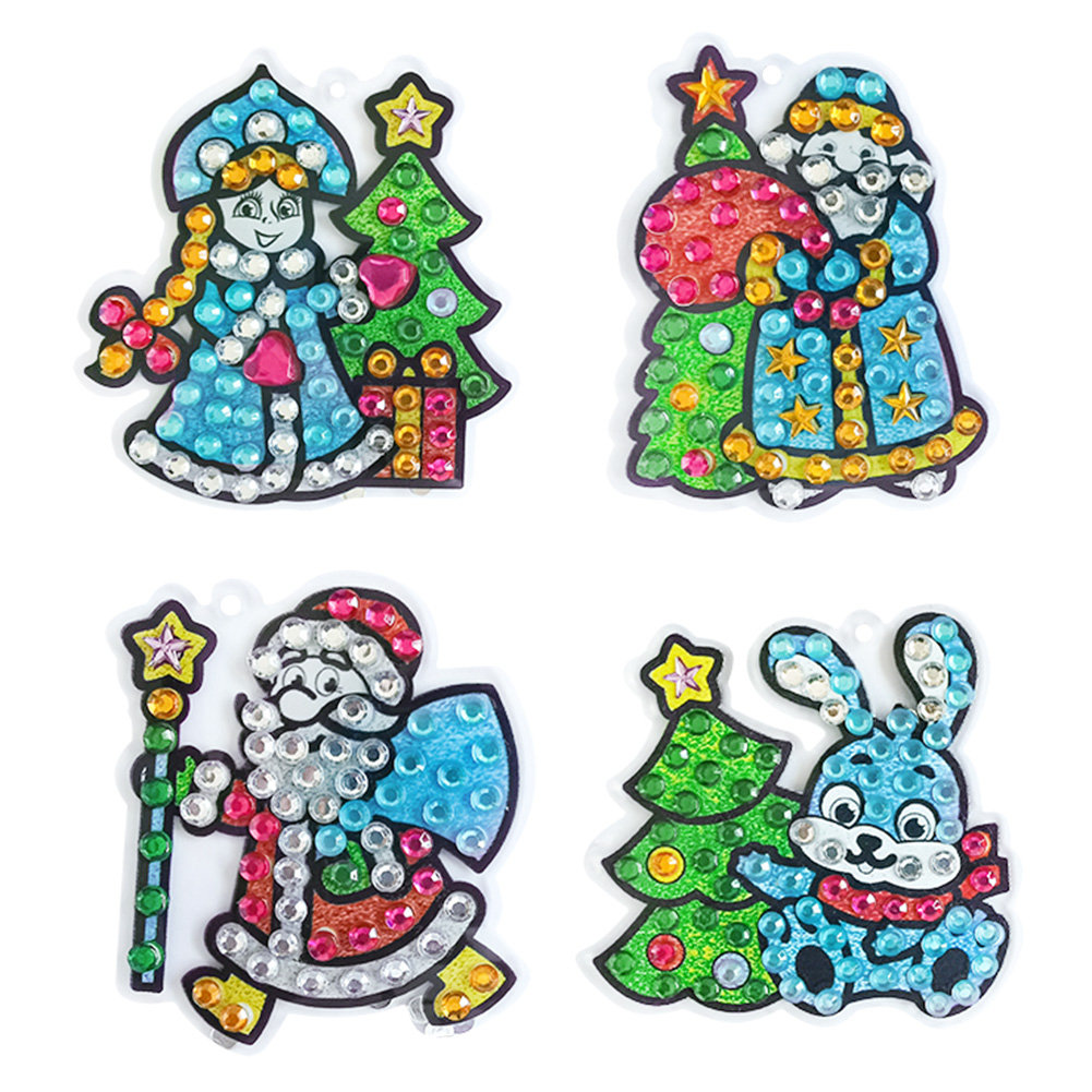 

4x Christmas - 5D DIY Craft Keychain, 501 Original