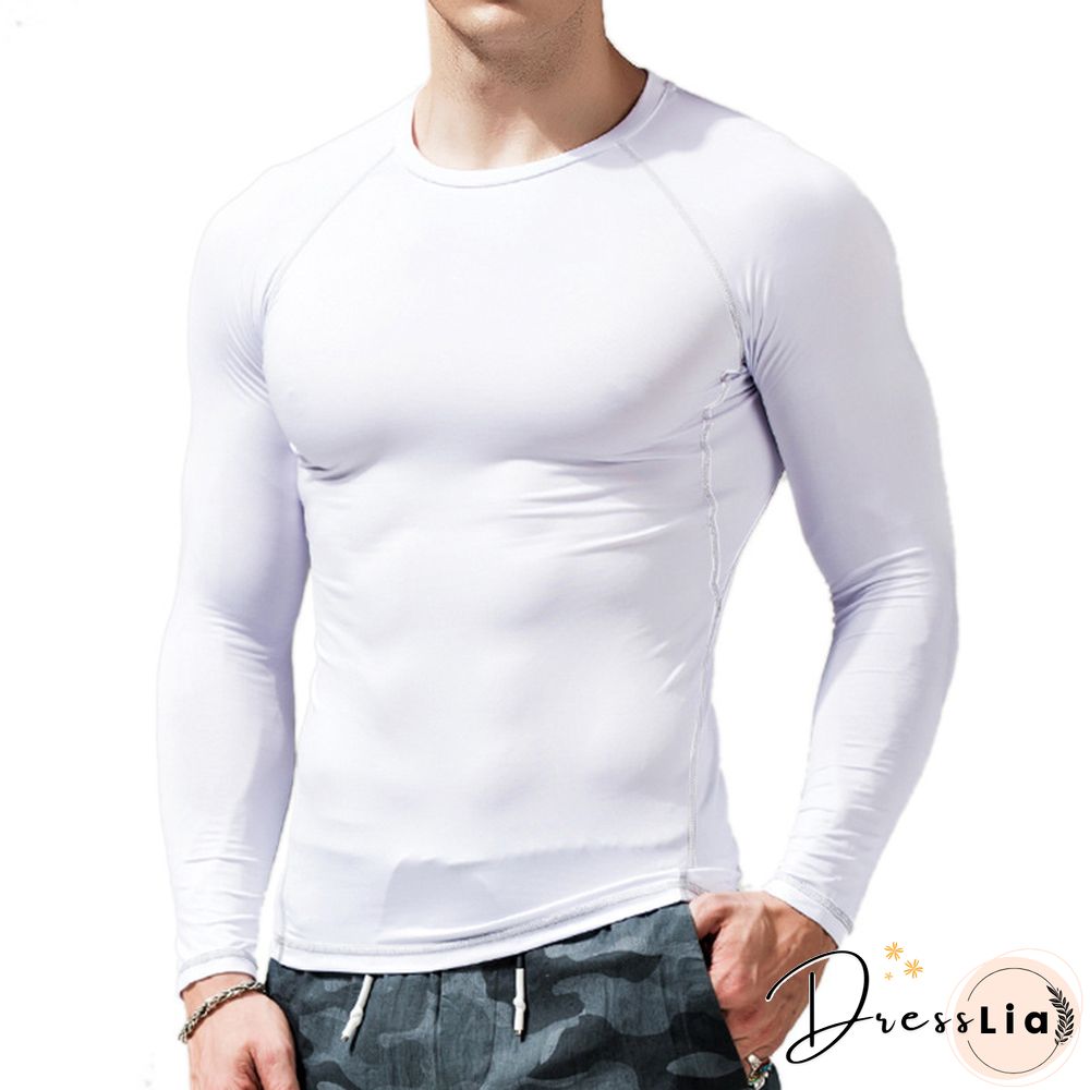 Sports Quick Drying T-shirt Tights Elastic Fitness Clothes Compression Long Sleeve