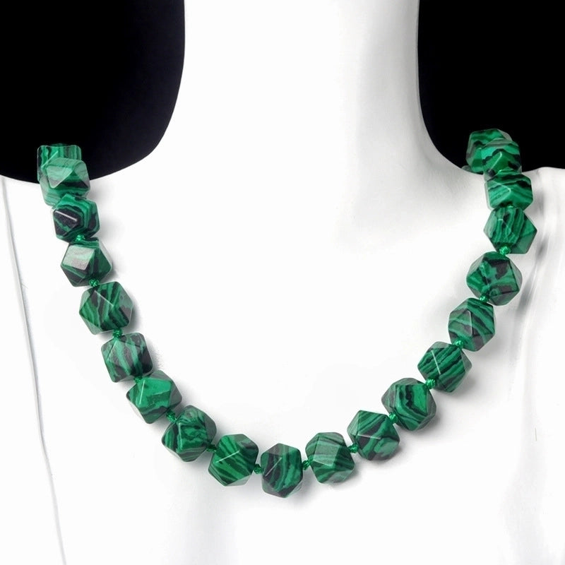 Fashion Geometric Crystal Agate Beaded Necklace