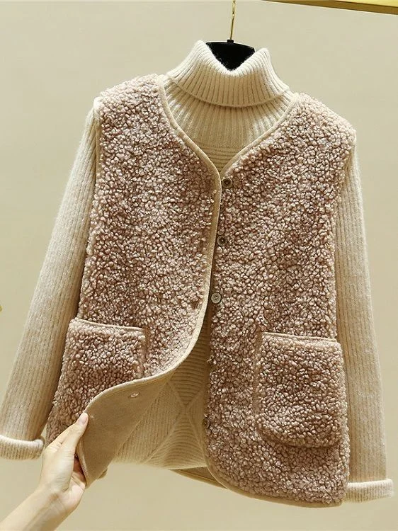 Athvotar Athvotar Plush Vest Women 2025 Autumn And Winter Short Korean Version Of The Fur Coat