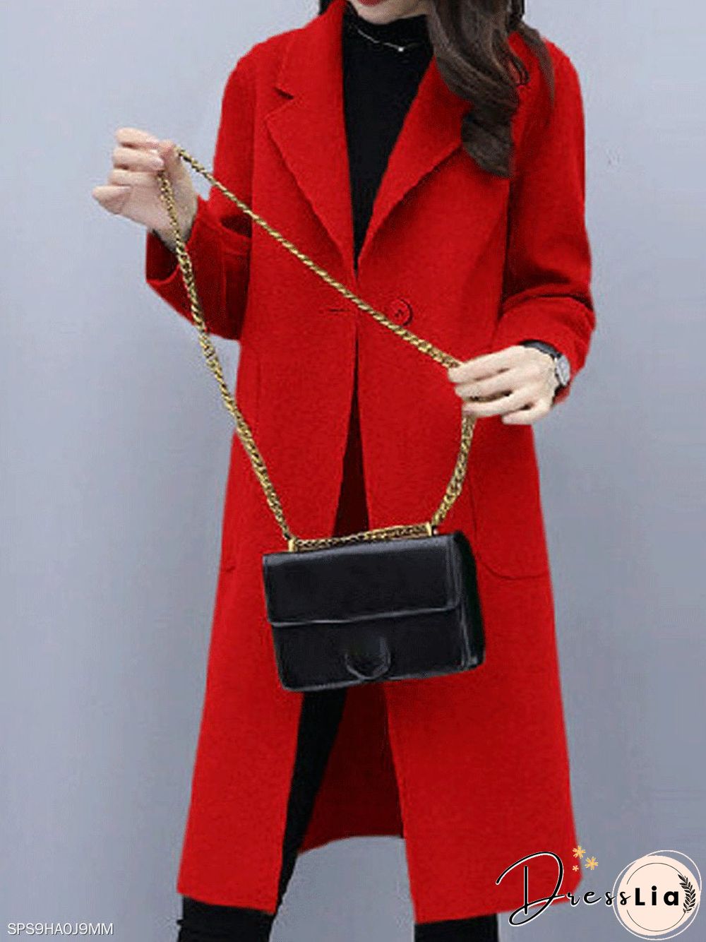Woolen mid-length coat