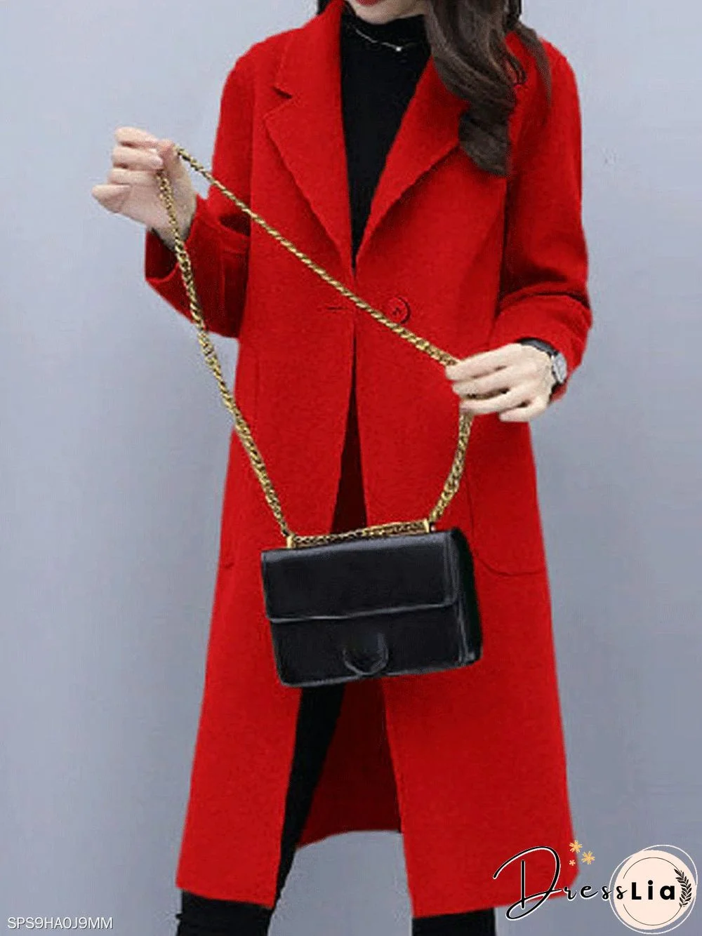 Woolen mid-length coat