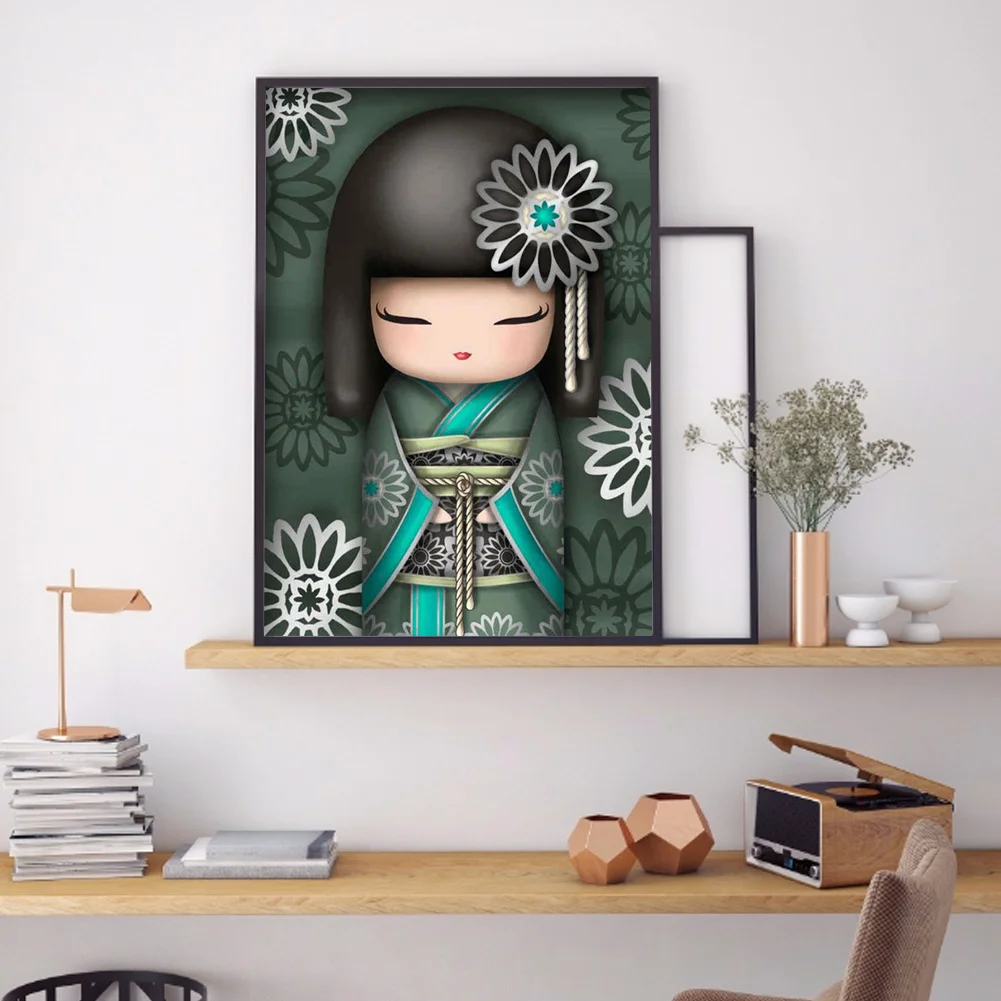 Diamond Painting - Full Round Drill - Kokeshi Doll(30*40cm)
