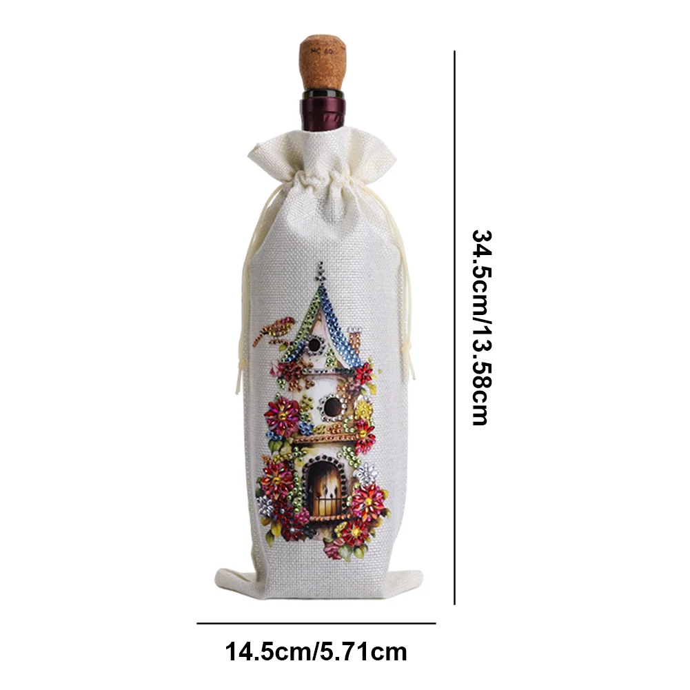 DIY Flower Birdcage Diamond Painting Wine Bags Creative Diamond Art Liquor Bottle Covers