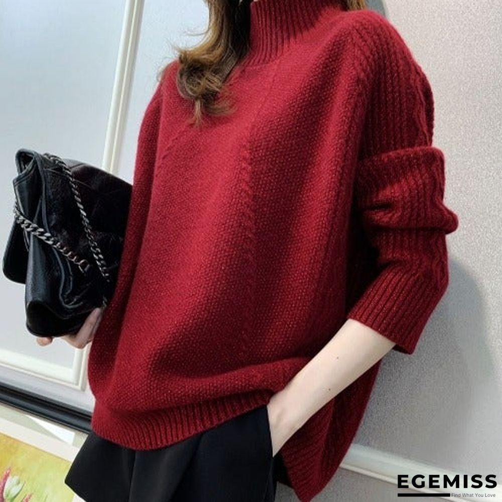 Half-neck Thick Loose Lazy Sweater | EGEMISS