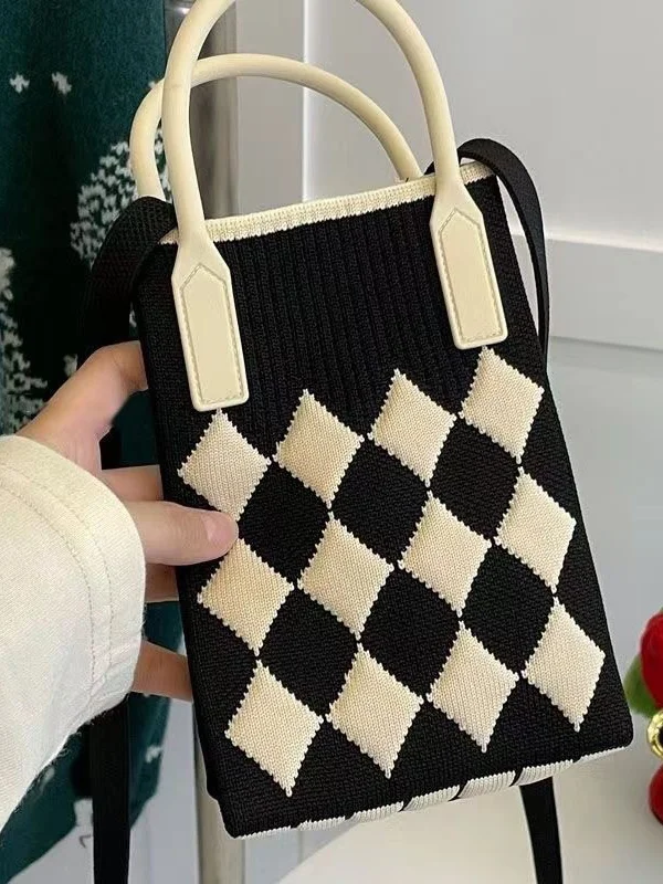 Split-Joint Houndstooth Handbags Crossbody Bags Bags