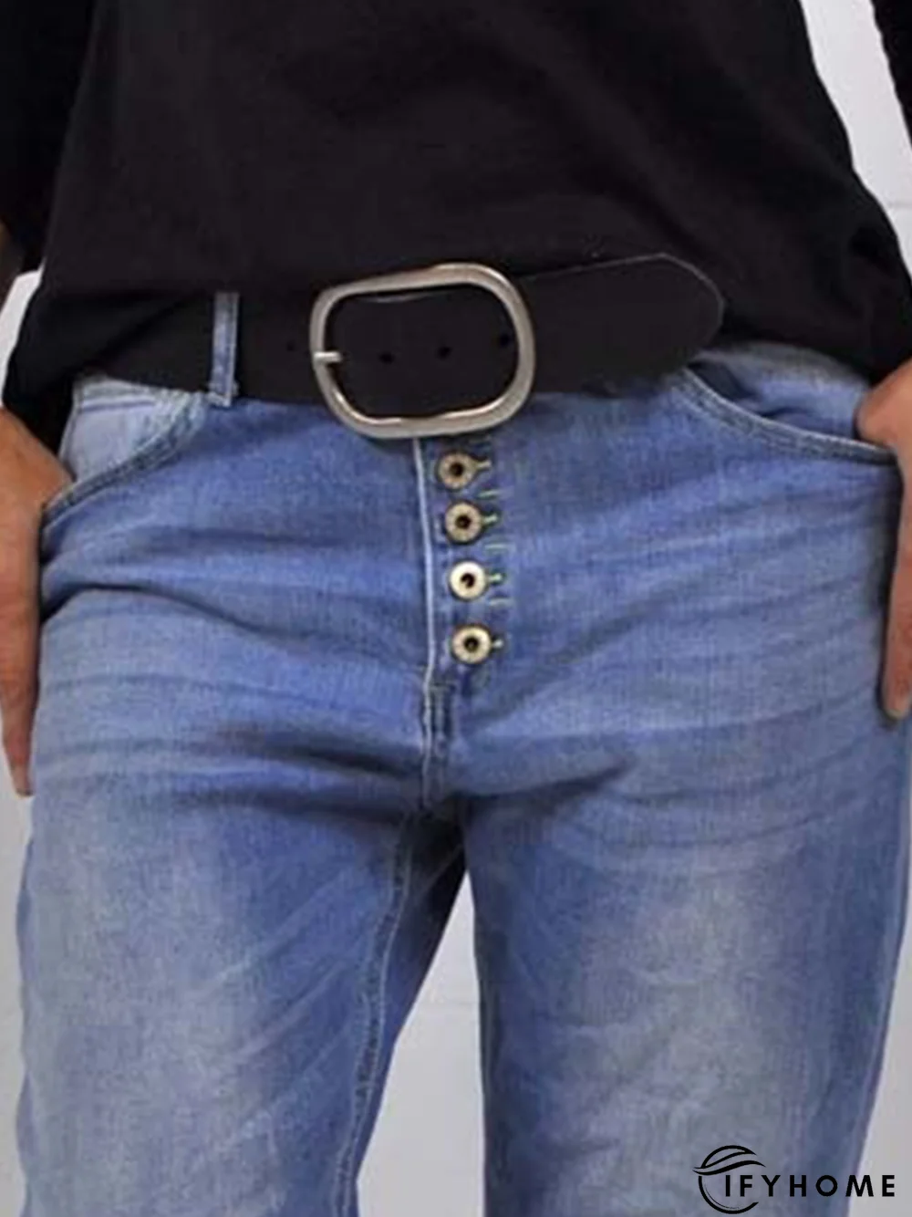 Shift Cotton Solid Jeans | IFYHOME