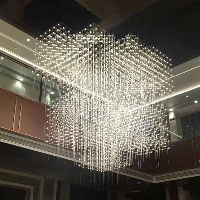 Modern Luxury Large LED Chandeliers Indoor Hotel Customized Decoration Lighting Restaurant Hanging Lamp Castle Lighting Fixture