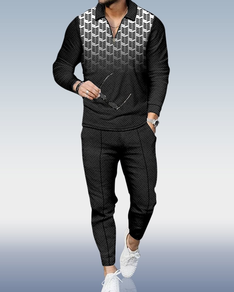 Men's Casual Personality Polo Suit 106