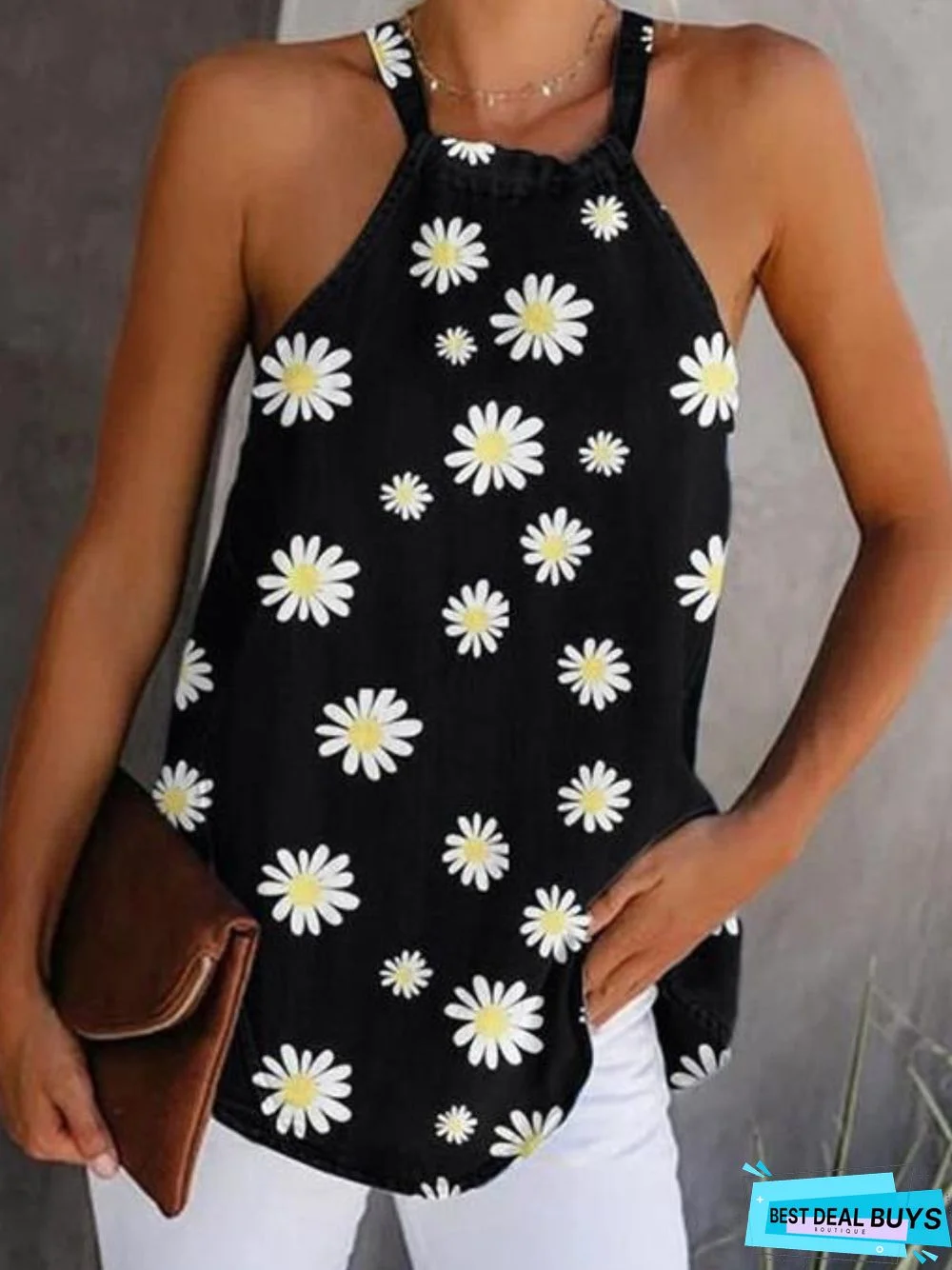 Casual Printed Sleeveless Shirts & Tops