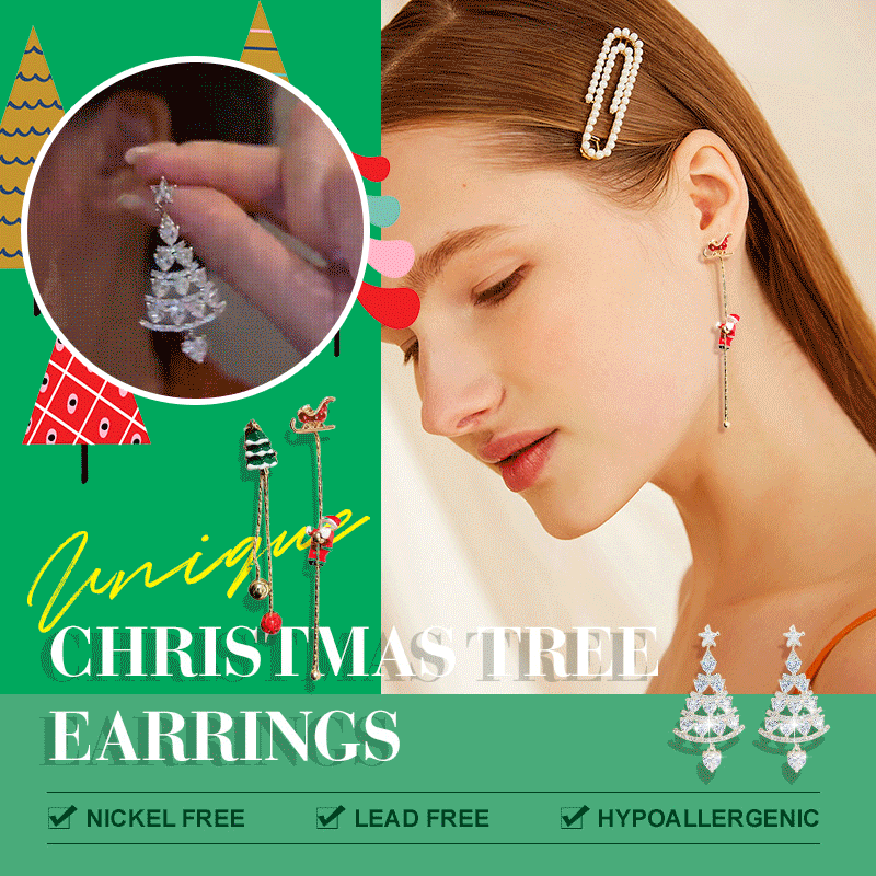 Boucles d\'oreilles uniques en forme d\'arbre de Noël