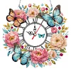 Acrylic Special Shape Peony Butterfly 5D Diamond Painting Wreath Clock