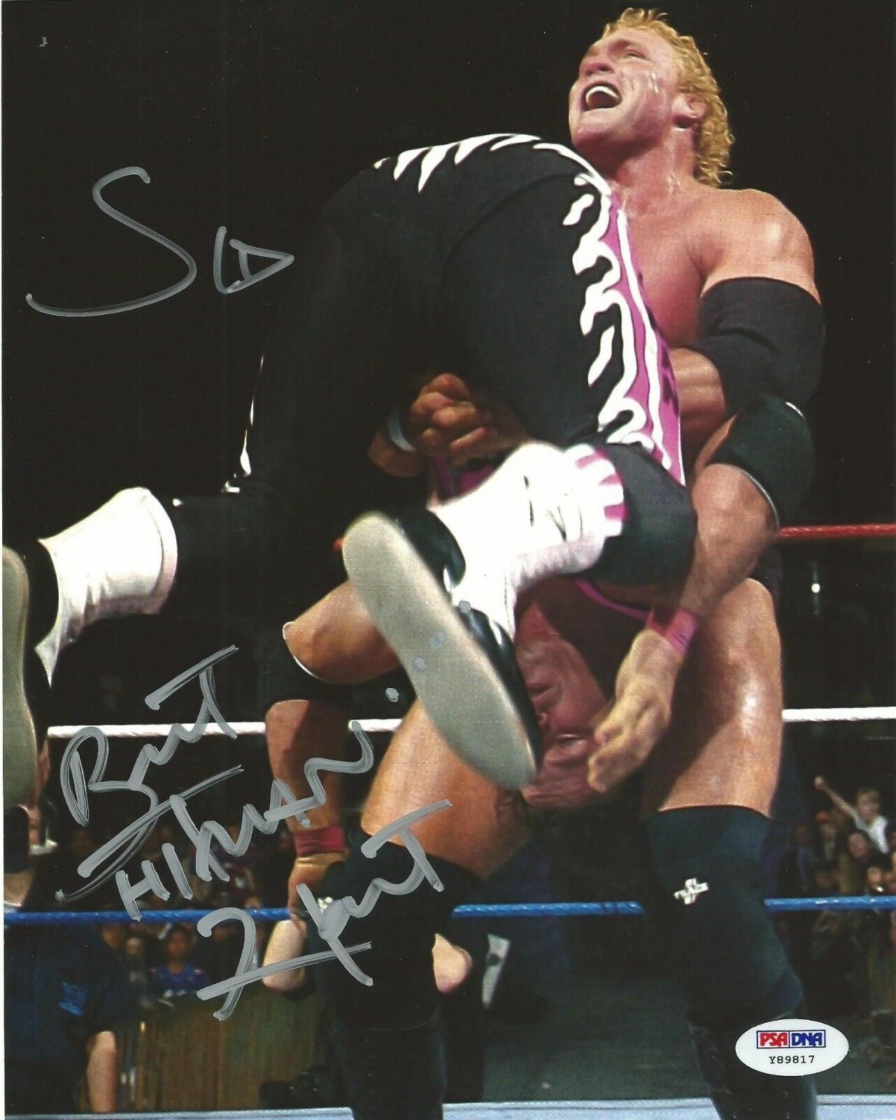 Bret Hart Sycho Sid Vicious Signed 8x10 Photo Poster painting PSA/DNA COA WWE Justice Autograph