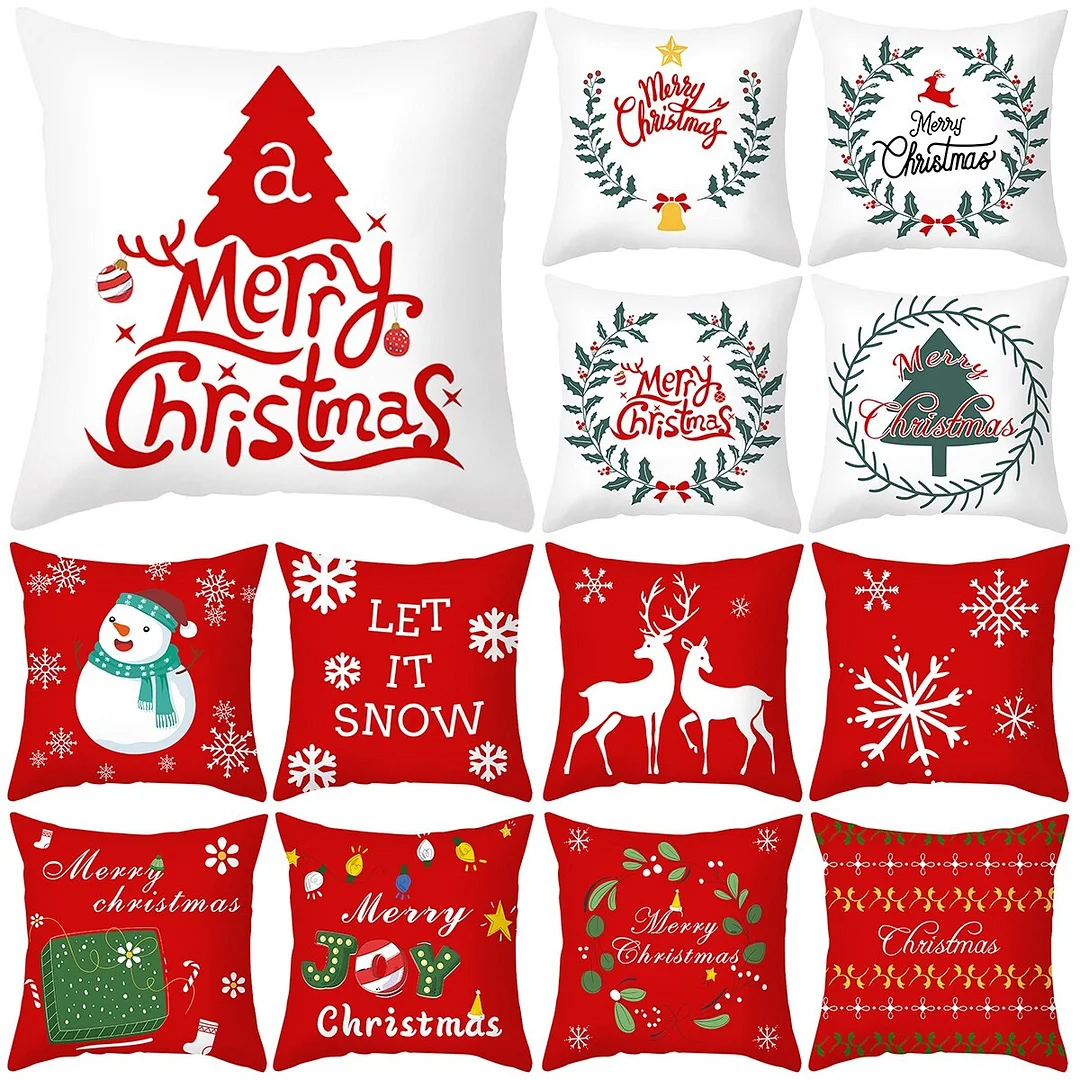 Merry Christmas Decorations For Home 2021 Christmas Cushion Cover Xmas Ornament Cristmas Navidad Natal Gifts Happy New Year 2022